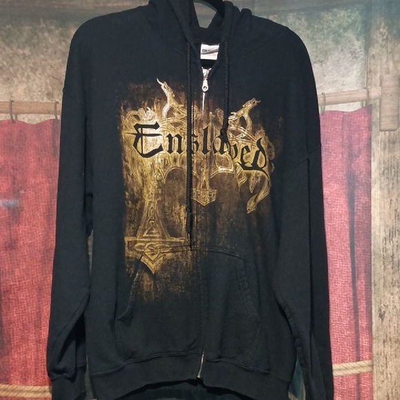 Enslaved Black and Gold Graphic Hoodie - Picture 1 of 3